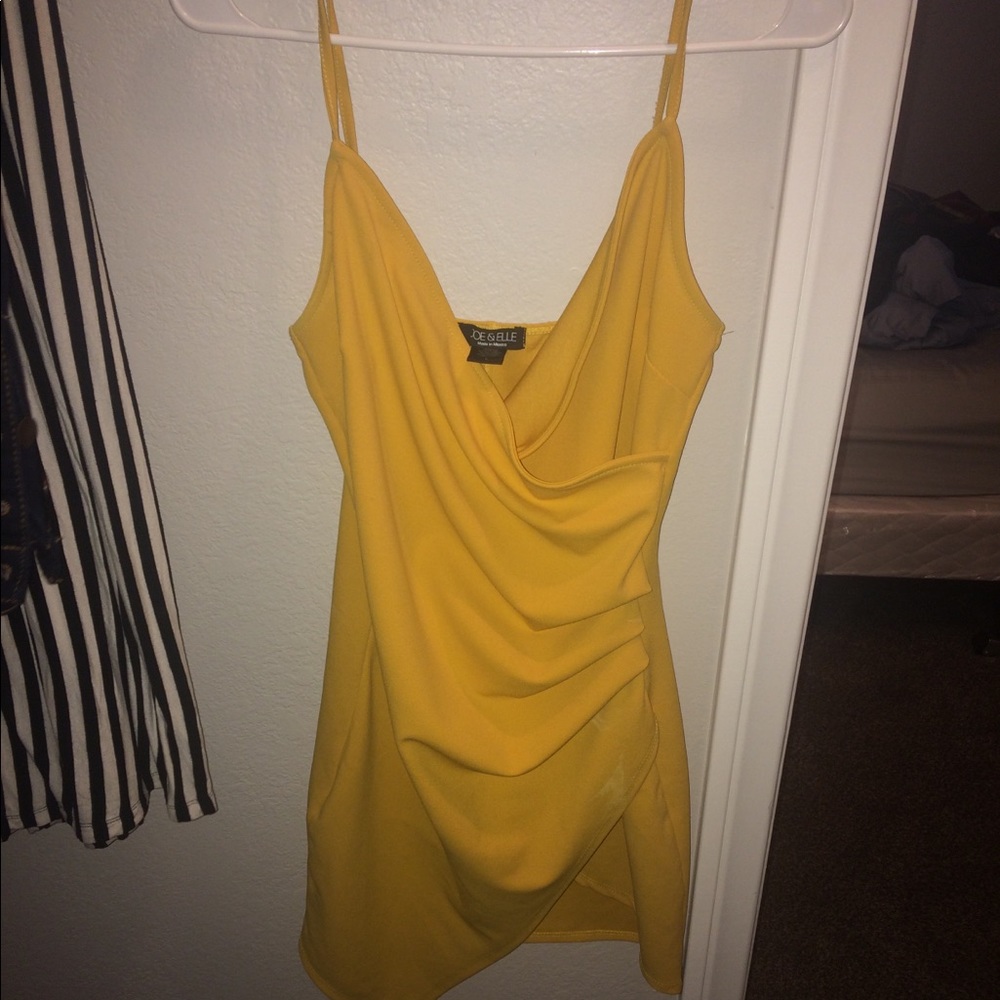 Yellow spaghetti strap dress